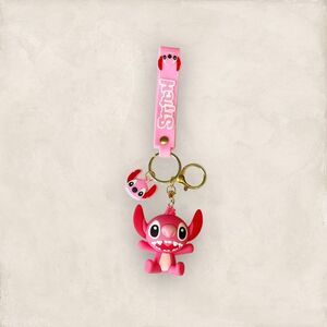 Disney Stitch Pink Keychain Bag Accessory Wristlet
